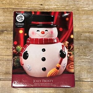 Gibson Jolly Frosty Snowman Jar - Red, Black, and White